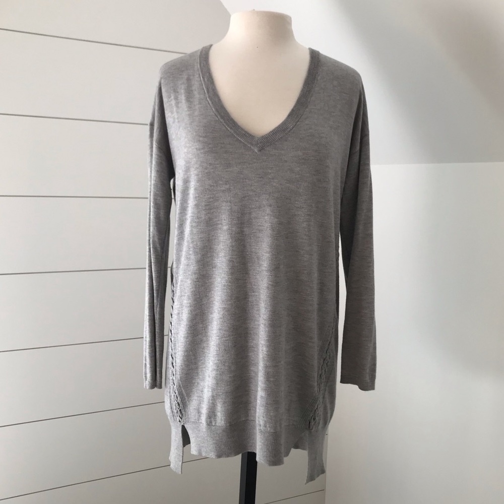Ella Moss cashmere lattice detail tunic sw…